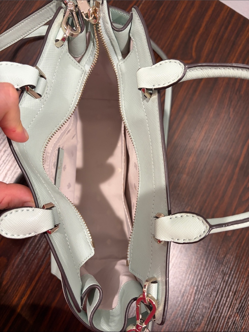 Kate Spade Staci Mint Green Purse with removable strap - Picture 5 of 15